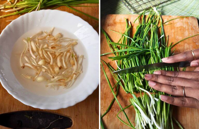 green garlic chutney step 1