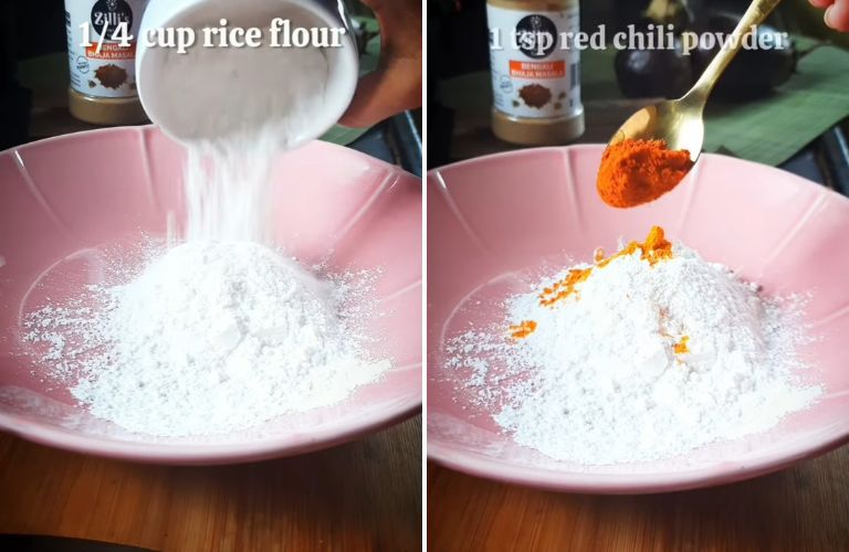 begun bhaja recipe step 1