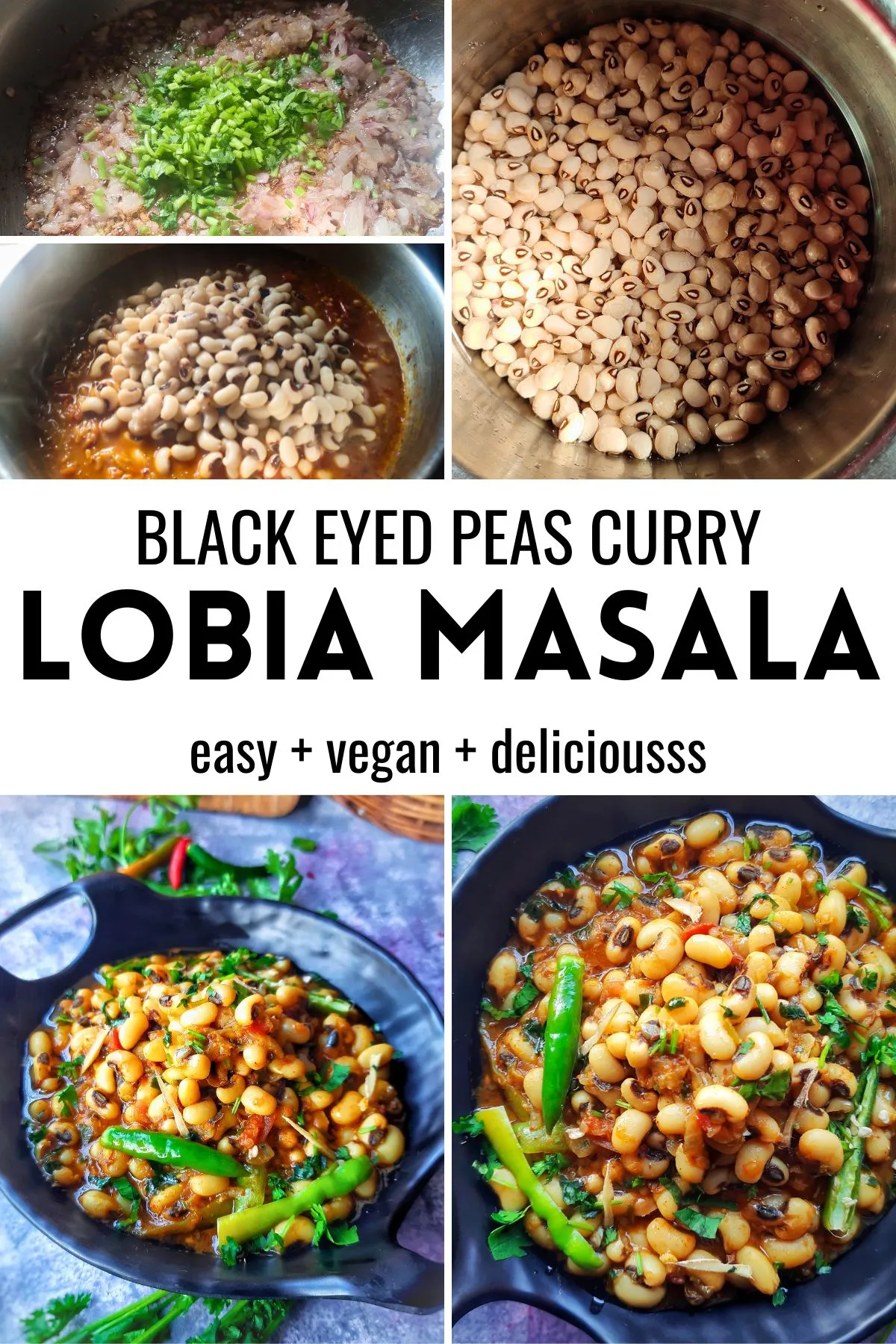 Lobia Masala (Black Eyed Peas Curry Recipe Pin)