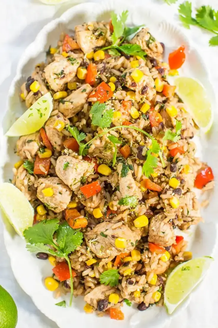 11. Cilantro Lime Chicken and Rice by Averie Cooks (Easy Chicken Breast Recipes for Dinner in 15 minutes)  