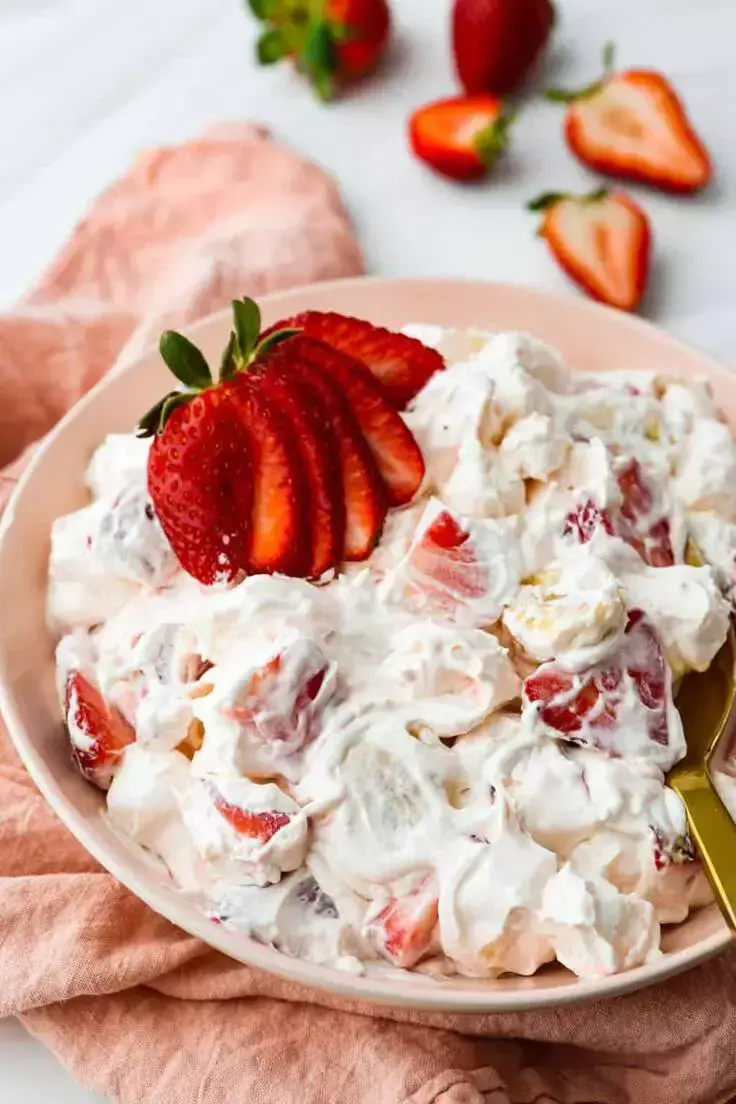 11. Strawberry Cheesecake Salad by The Recipe Critic is a sweet and creamy dessert salad recipe that you must try!
