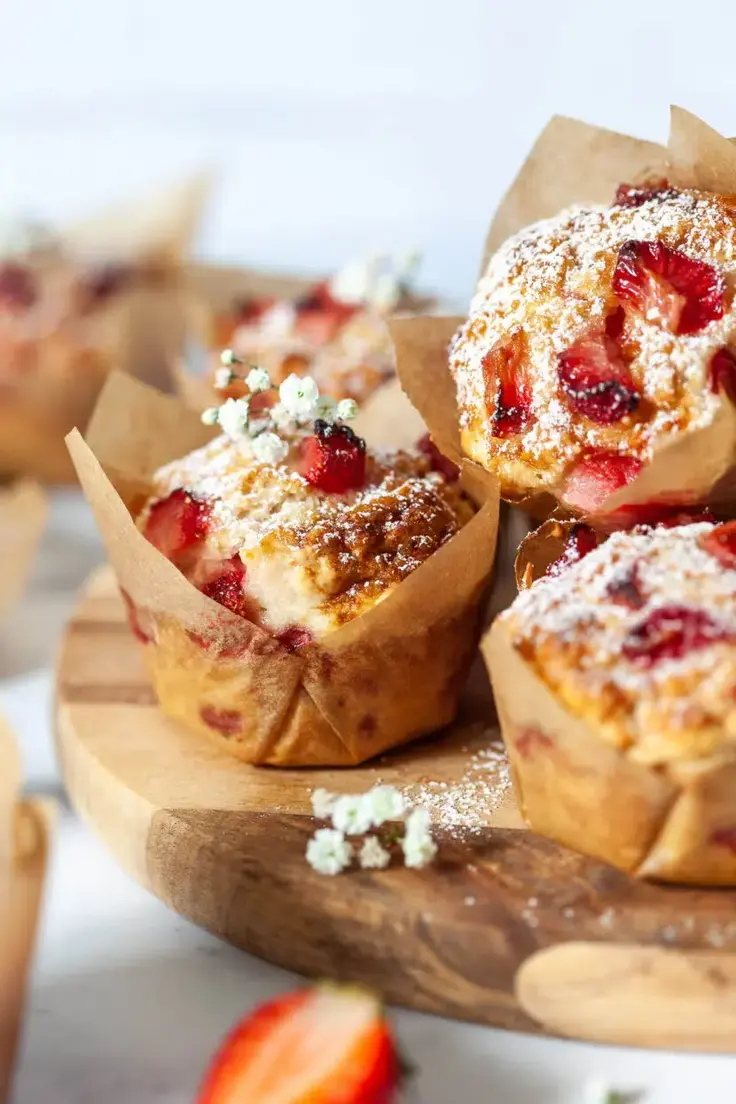 11. Vegan Breakfast Strawberry Muffins by Vibrant Plate
