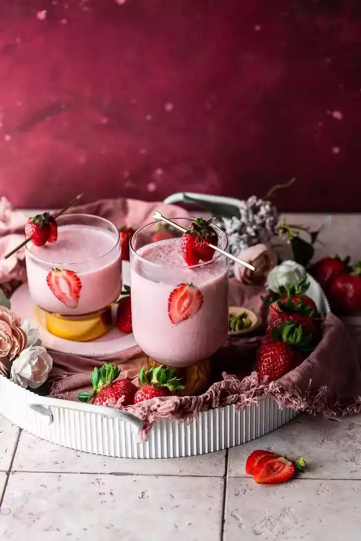 14. Easy Strawberry Lassi by Masala and Chai Dessert Recipes
