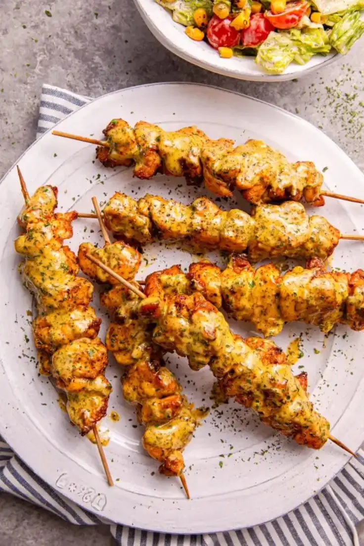16. Air Fryer Old Bay Chicken Skewers by Butter Be Ready
