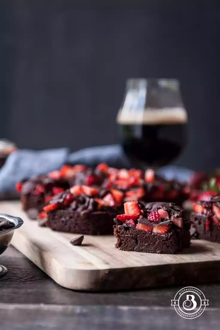 18. Chocolate Covered Strawberry Stout Brownies by Domestic Fits
