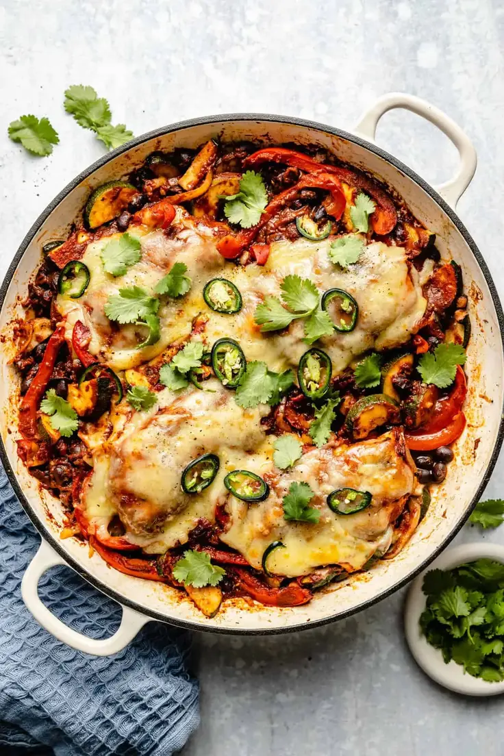 19. Skillet Enchilada Chicken by The Defined Dish
