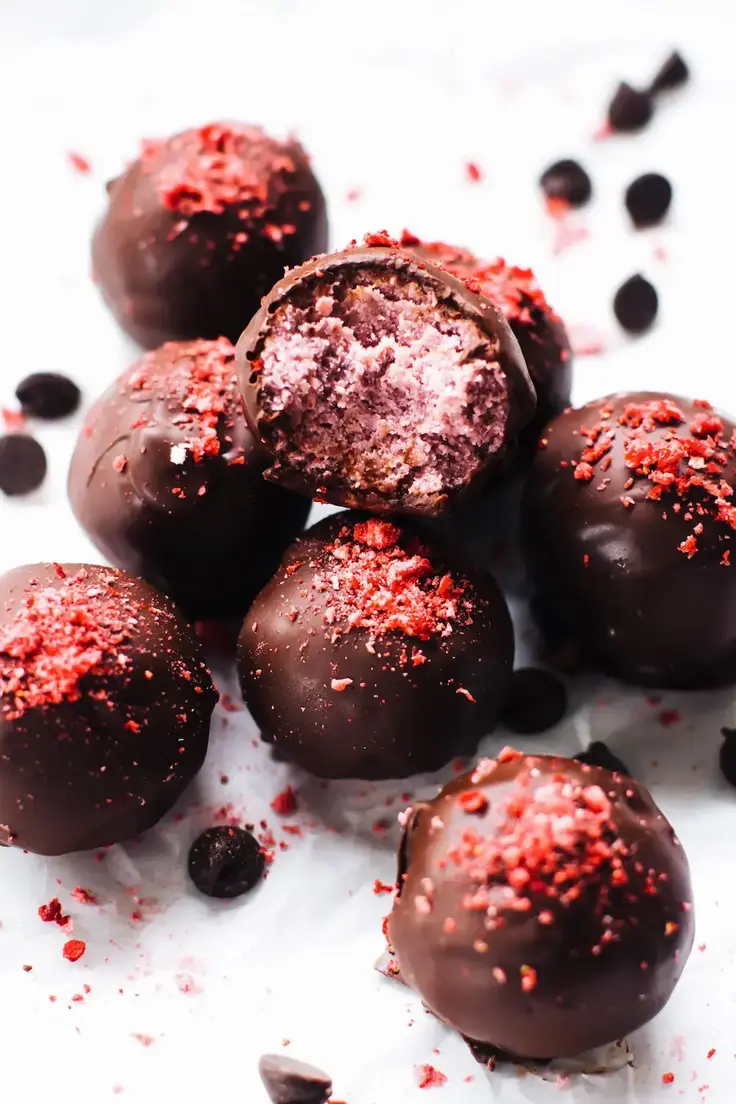 22. Chocolate Strawberry Truffles by Feasting on Fruits