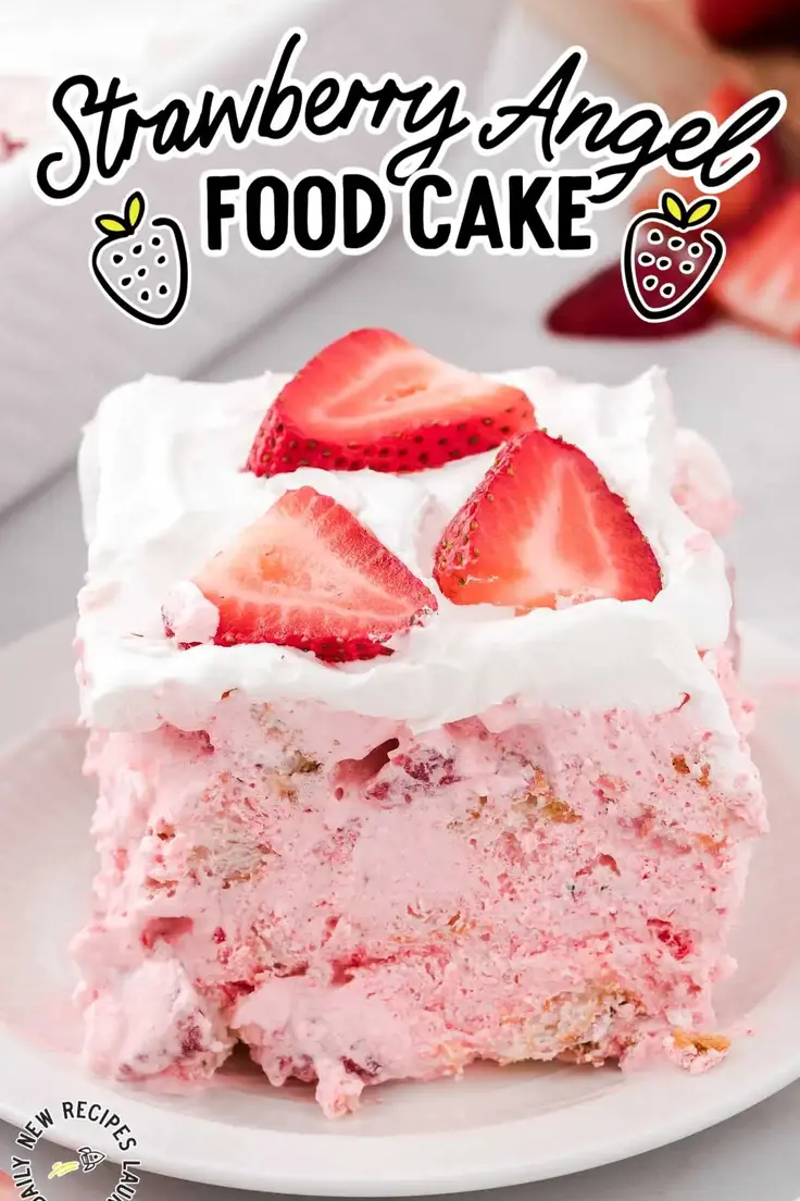 24. No-Bake Strawberry Angel Food Cake by Spaceships and Laser Beams
