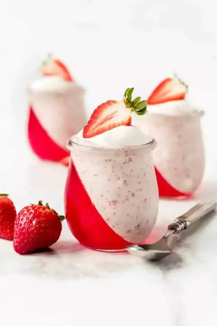 24. Easy Strawberry Mouse Jello Parfait by House of Nash Easts Dessert Recipes

