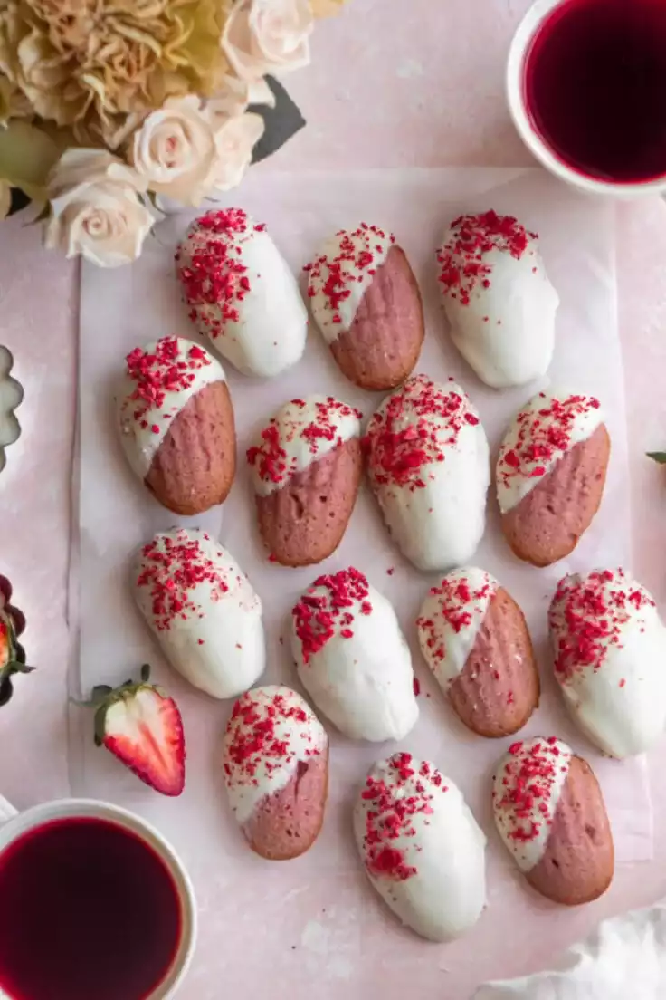 25. Strawberry White Chocolate Madeleines by In Bloom Bakery
