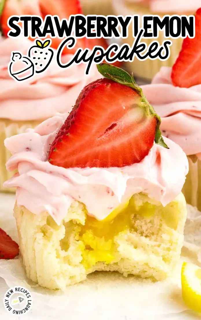 3. Strawberry Lemon Cupcakes by Spaceships and Laser Beams
