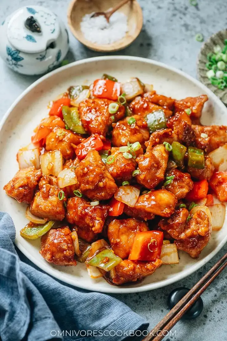 4. Air Fryer Sweet and Sour Chicken by Omnivores Cookbook
