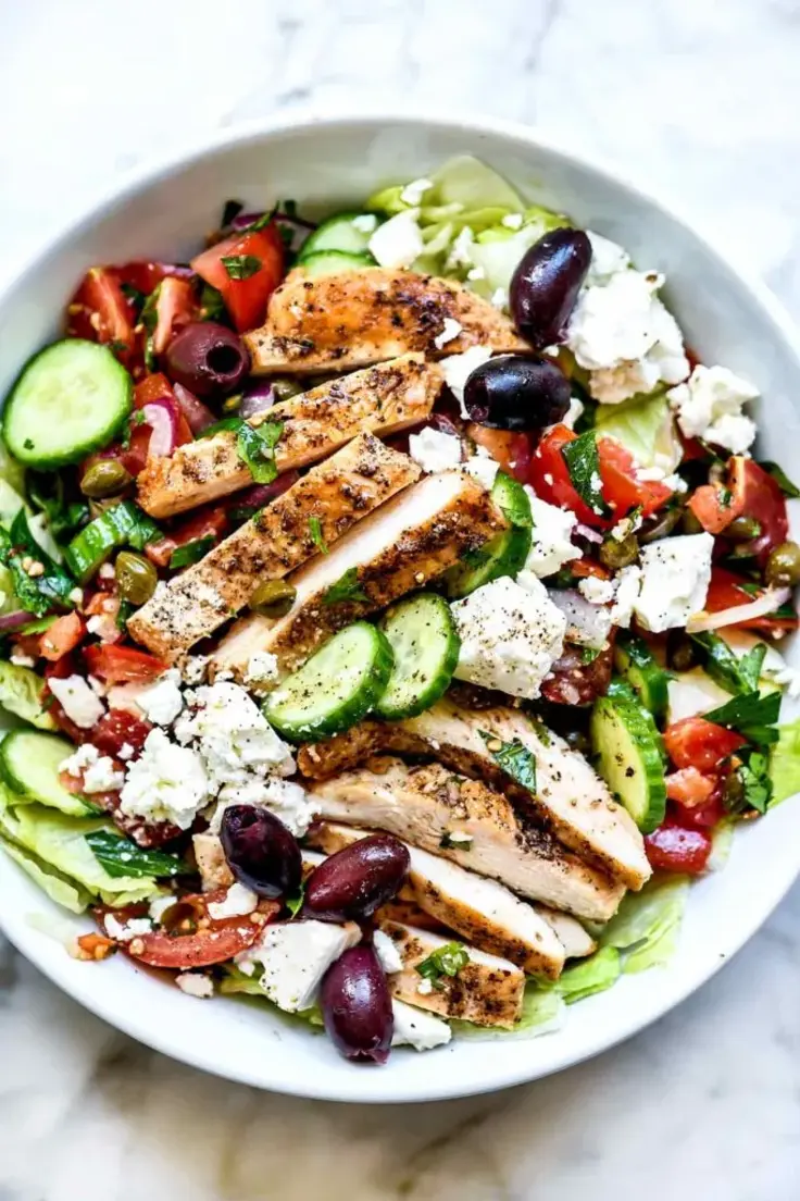 6. Greek Chicken Salad by Foodie Crush
