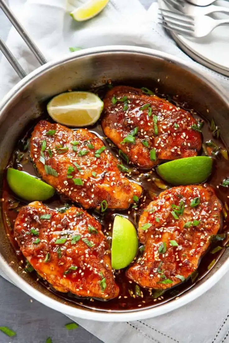 6. Honey Sriracha Chicken Breast by Foodtasia (Easy Chicken Breast Recipes for Dinner in 15 minutes)
