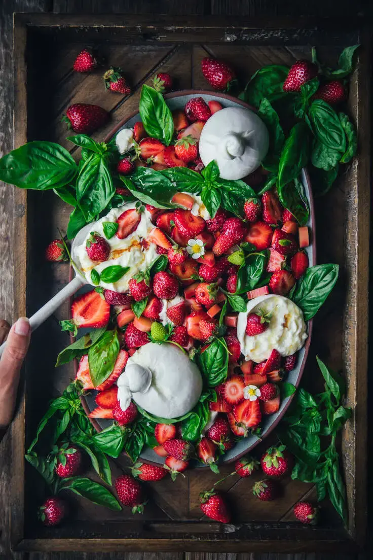 6. Strawberry Caprese Salad by Adventures in Cooking
