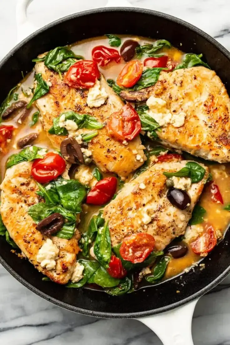 8. Mediterranean Chicken by Salt and Lavender (Easy Chicken Breast Recipes for Dinner in 30 minutes)
