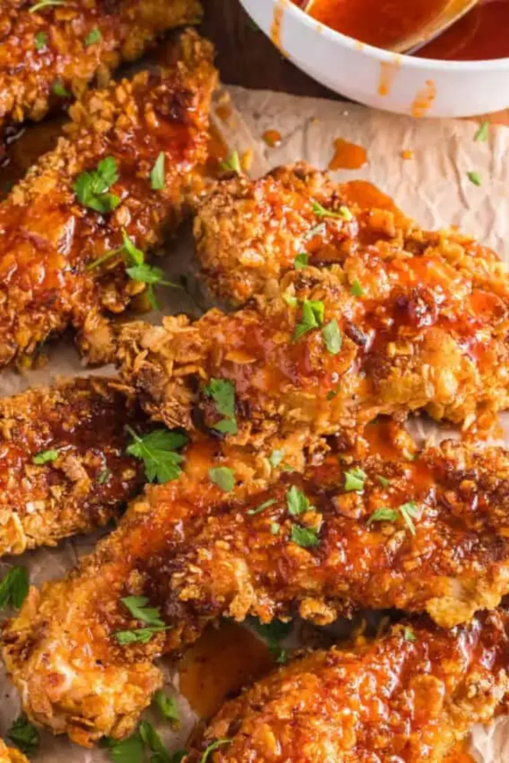 9. Hot Honey Chicken Tenders by The Chunky Chef
