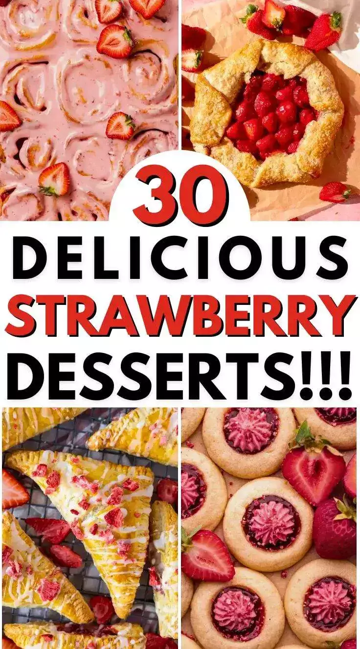 easy strawberry dessert recipe pin
