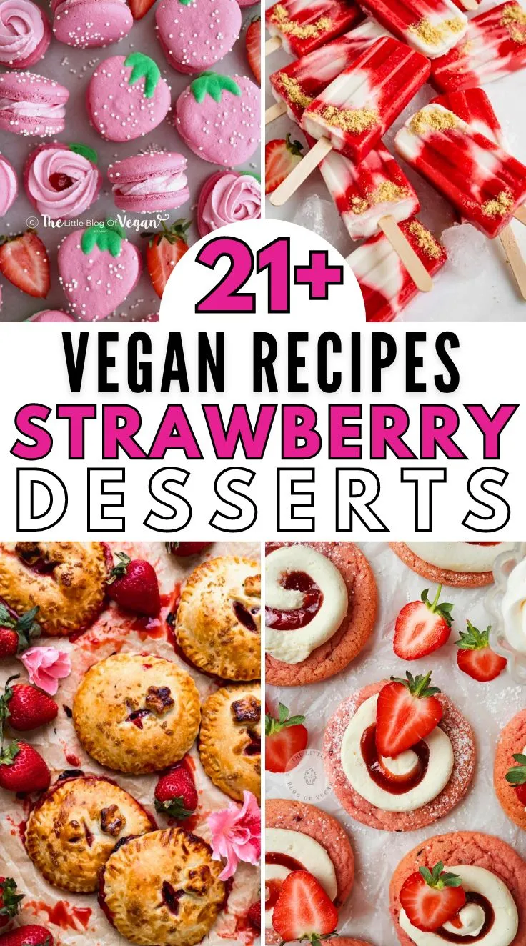vegan strawberry desserts pin