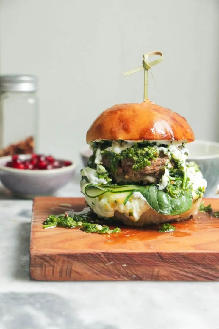 1. Juicy Greek-style Lamb Burger by Dished by Kate
