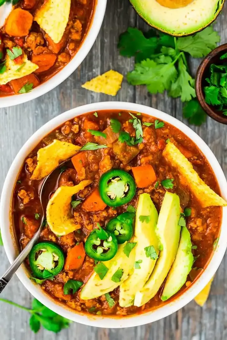 11. Healthy Turkey Chili by Well Plated (High Volume Low Calorie Meals)  