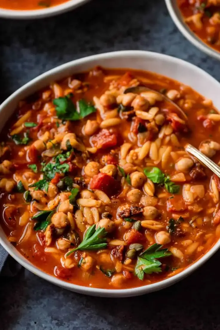 Instant Pot Chickpea Orzo Soup by Rainbow Plant Life