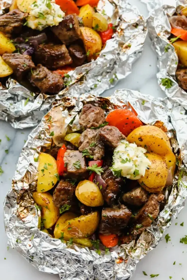 12. Butter Garlic Herb Steak Foil Packs by The Recipe Critic (Easy Foil Packet Meals)
