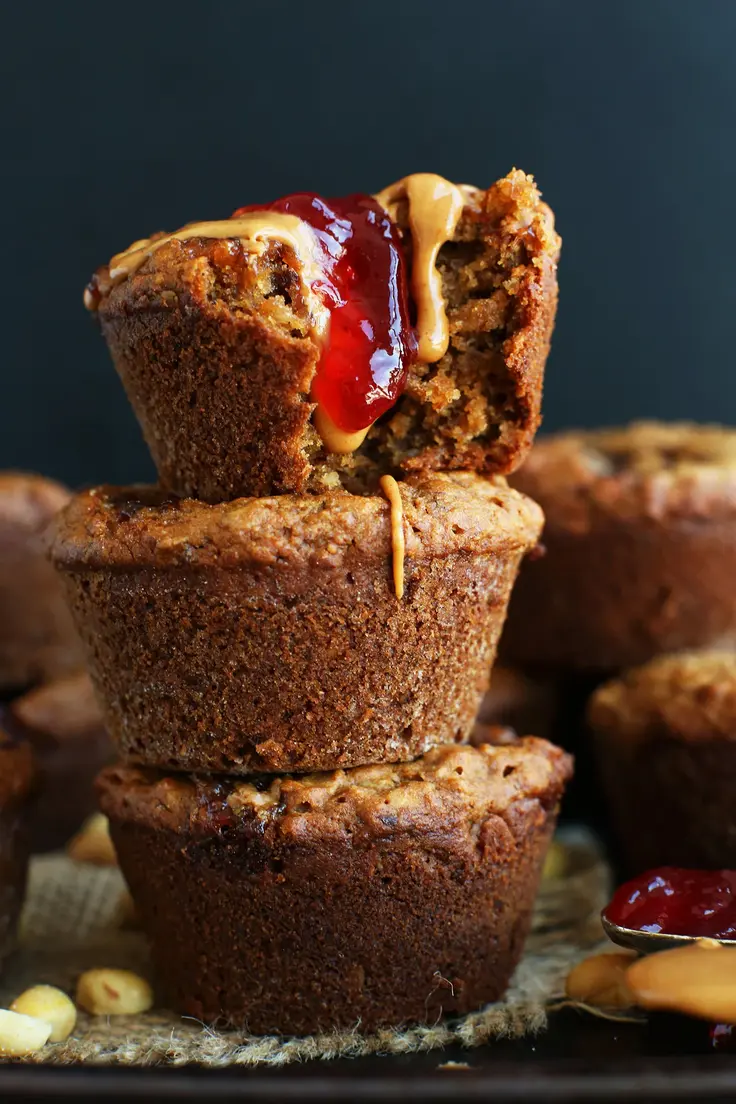 12. Vegan and Gluten-free Peanut Butter and Jelly Muffins by Minimalist Baker