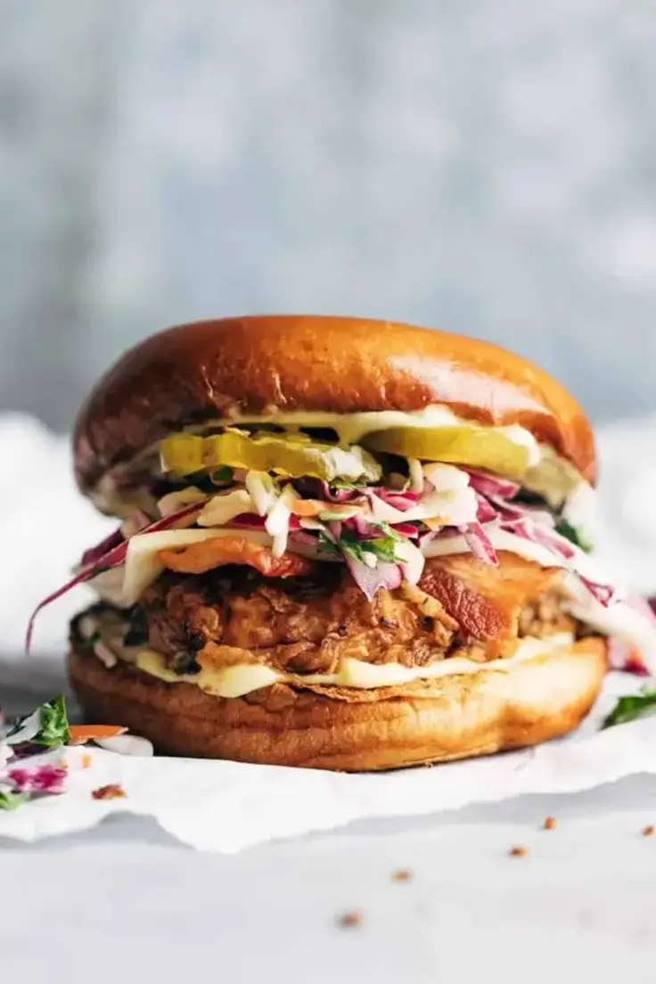 13. Summertime Fried Chicken Sandwiches with Tangy Slaw by Pinch of Yum
