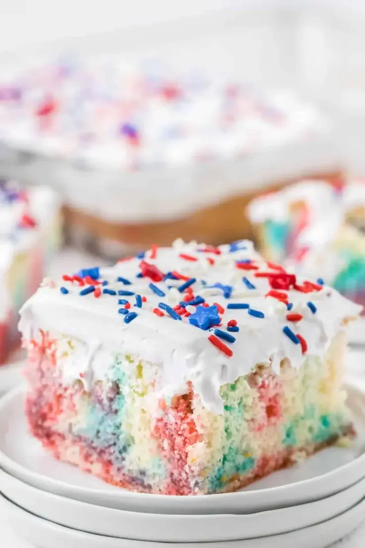 14. Red, White, and Blue Poke Cake by Princess Pinky Girl
