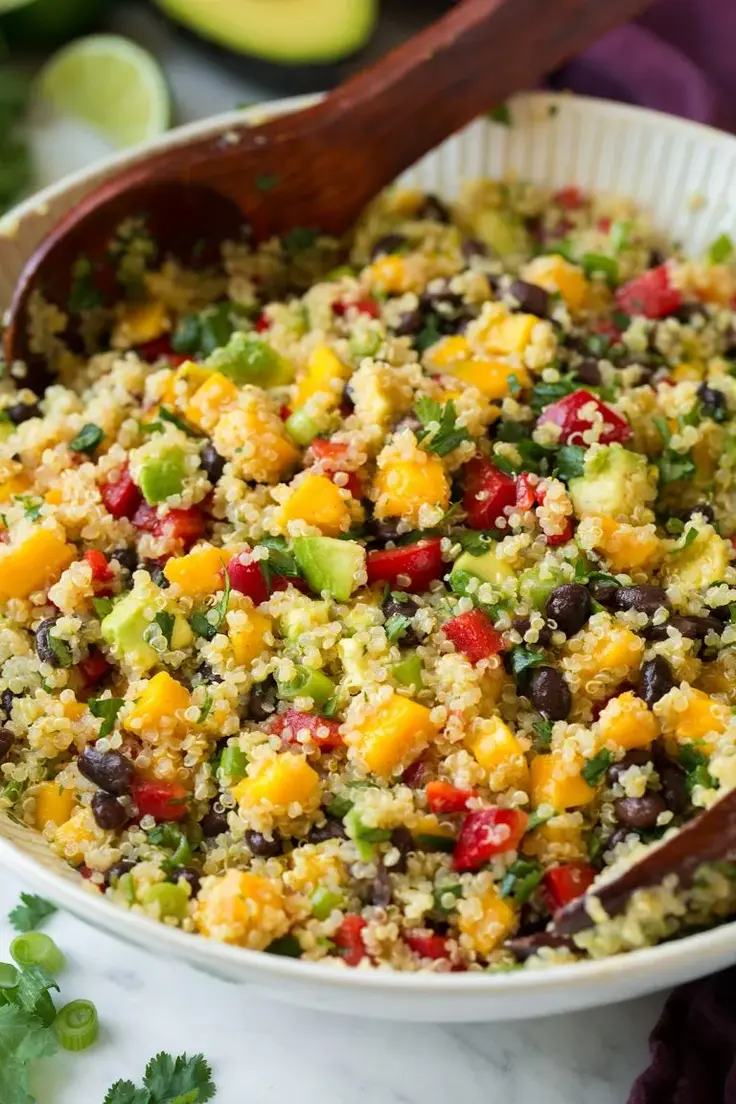 Light Quinoa Black Bean Salad {with Mango and Avocado} by Cooking Classy
