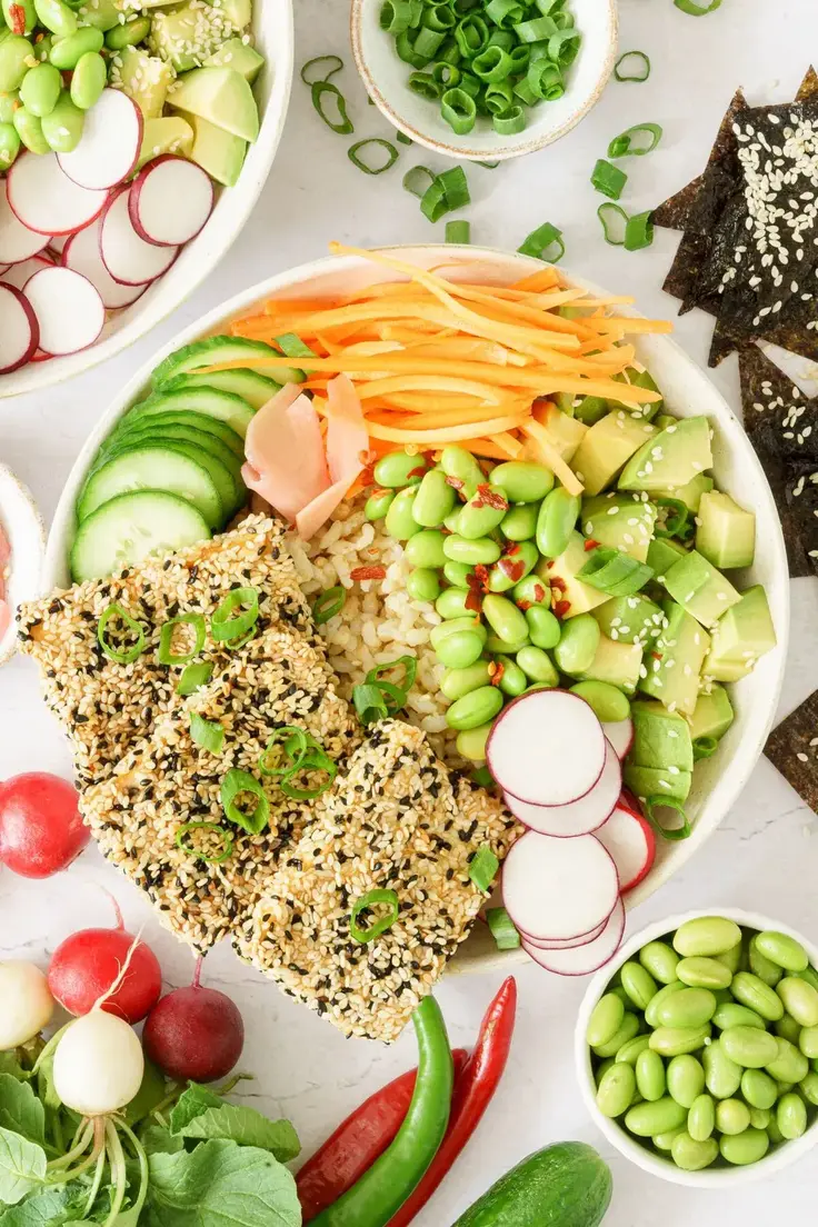 Easy Dinner Meal Prep Ideas - Vegan Sushi Bowl by Gathering Dreams