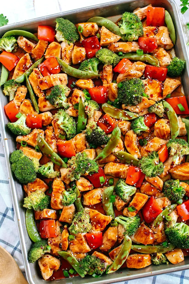 Sheet Pan Sesame Chicken and Veggies by Eat Your Self Skinny