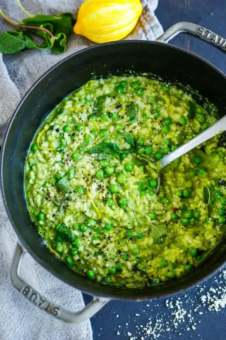 Light Spring Pea Risotto by Feasting at Home
