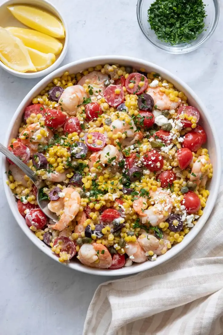 20. Mediterranean Couscous with Shrimp by Feel Good Foodie