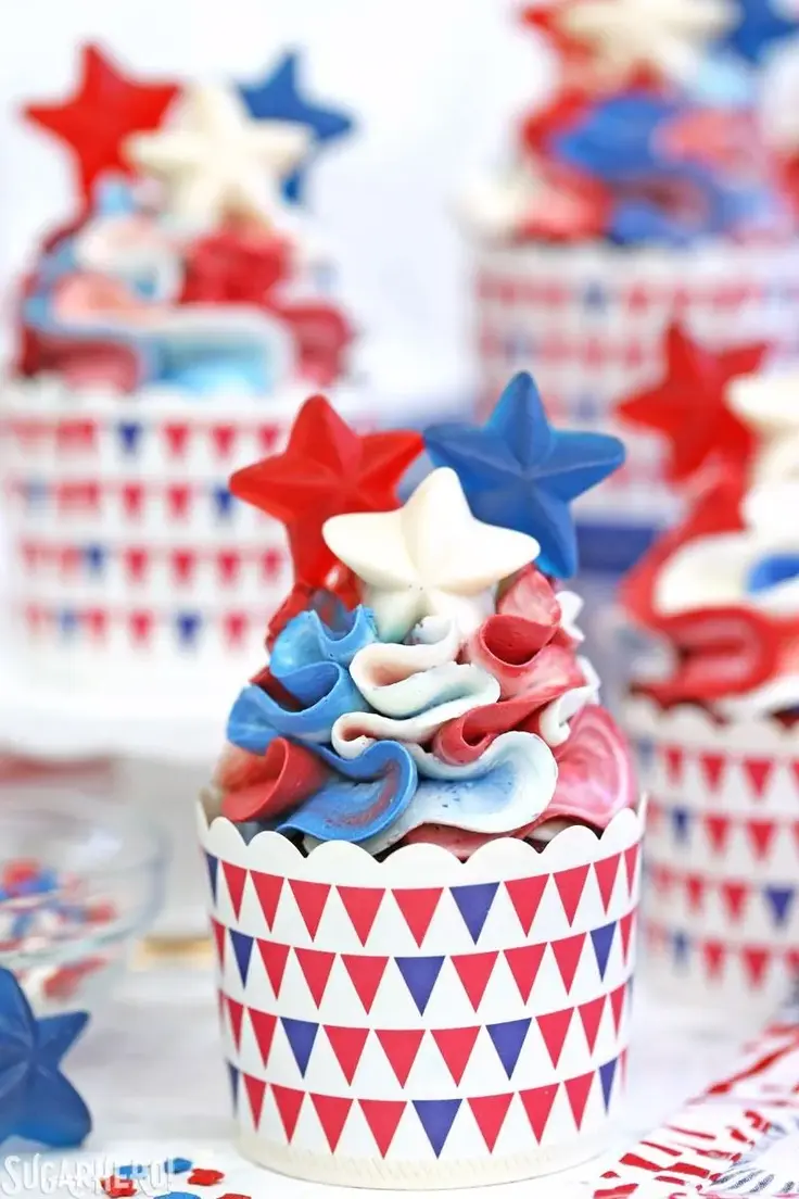 20. Red, White, and Blue Cupcakes by Sugar Hero
