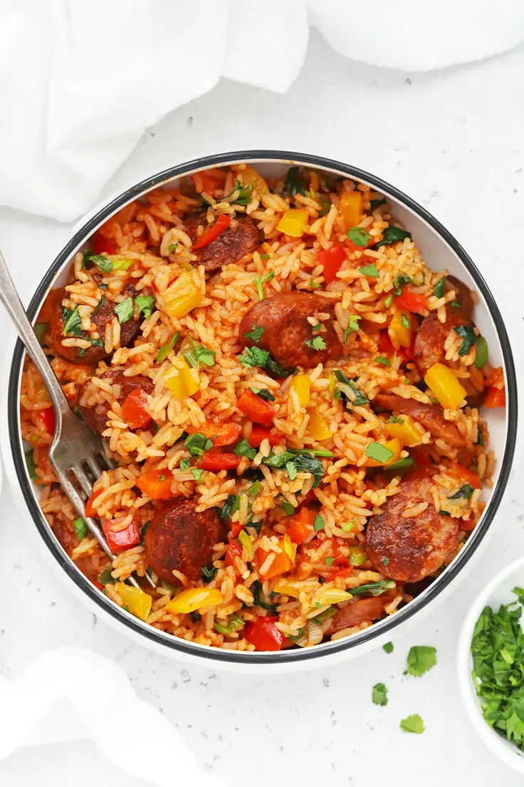 21. Cajun Sausage and Rice Skillet by One Lovely Life