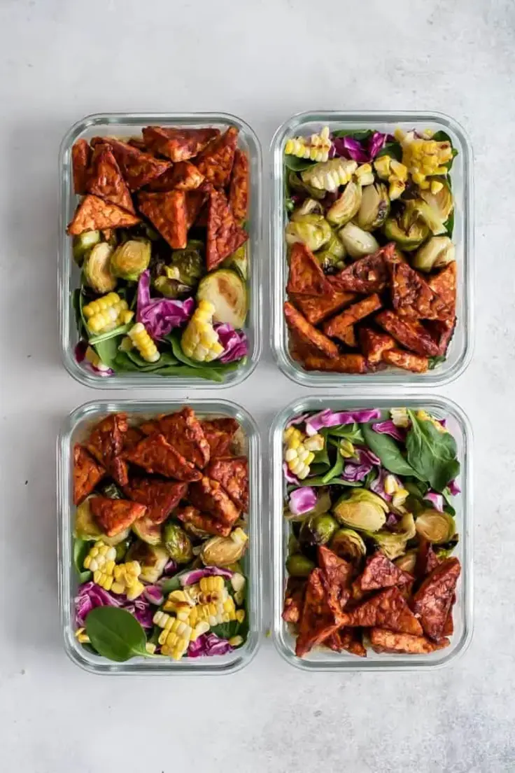 24. Vegan BBQ Tempeh Meal Prep Bowls by Fit Mitten Kitchen (Vegan Summer Dinner Ideas)
