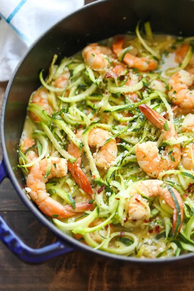 Light Zucchini Shrimp Scampi Recipe by Damn Delicious