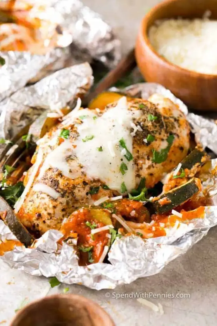 3. Parmesan Chicken Foil Packets by Spend with Pennies
