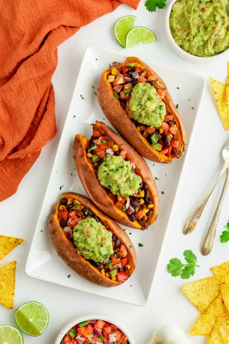 Easy Dinner Meal Prep Ideas - Mexican Stuffed Sweet Potatoes by Purely Kaylie
