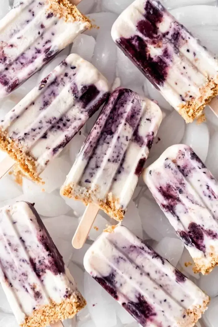 6. Blueberry Cheesecake Ice Pops by House of Nash Eats
