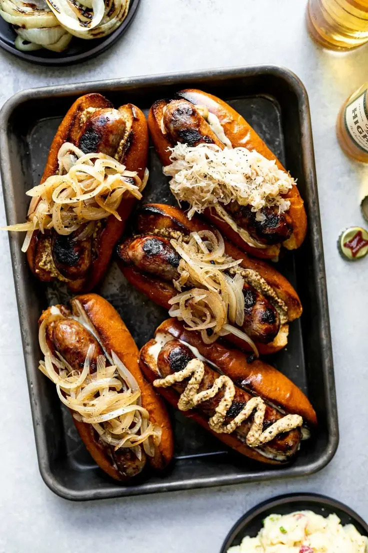 6. Grilled Wisconsin Beer Brats by Plays Well WIth Butter

