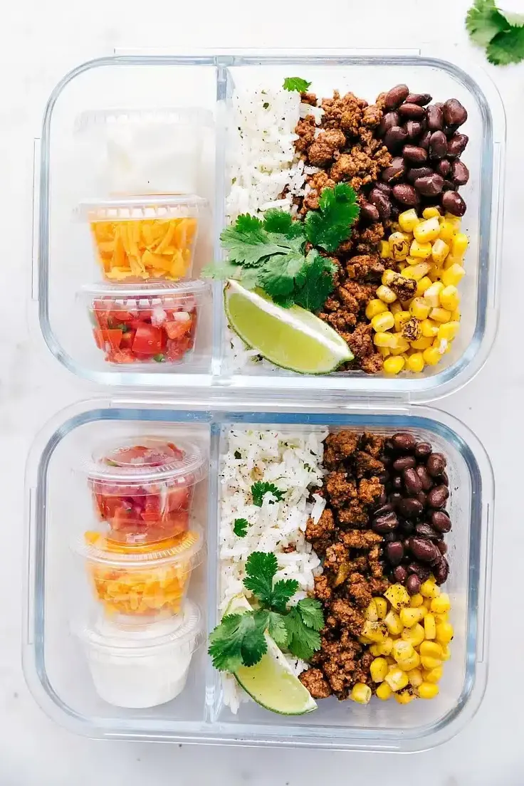 6. Meal Prep Taco Bowl by Chelsea’s Messy Apron