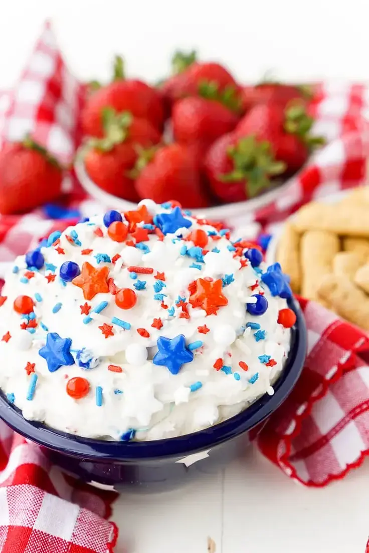 8. Memorial Day Desserts Cake Batter Dip by Sugar and Soul
