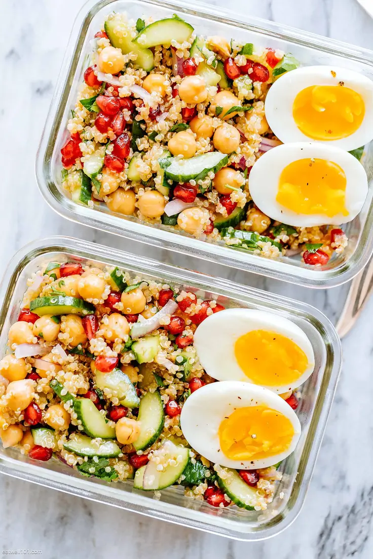 8. Chickpea Quinoa Salad Meal Prep by Eatwell 101