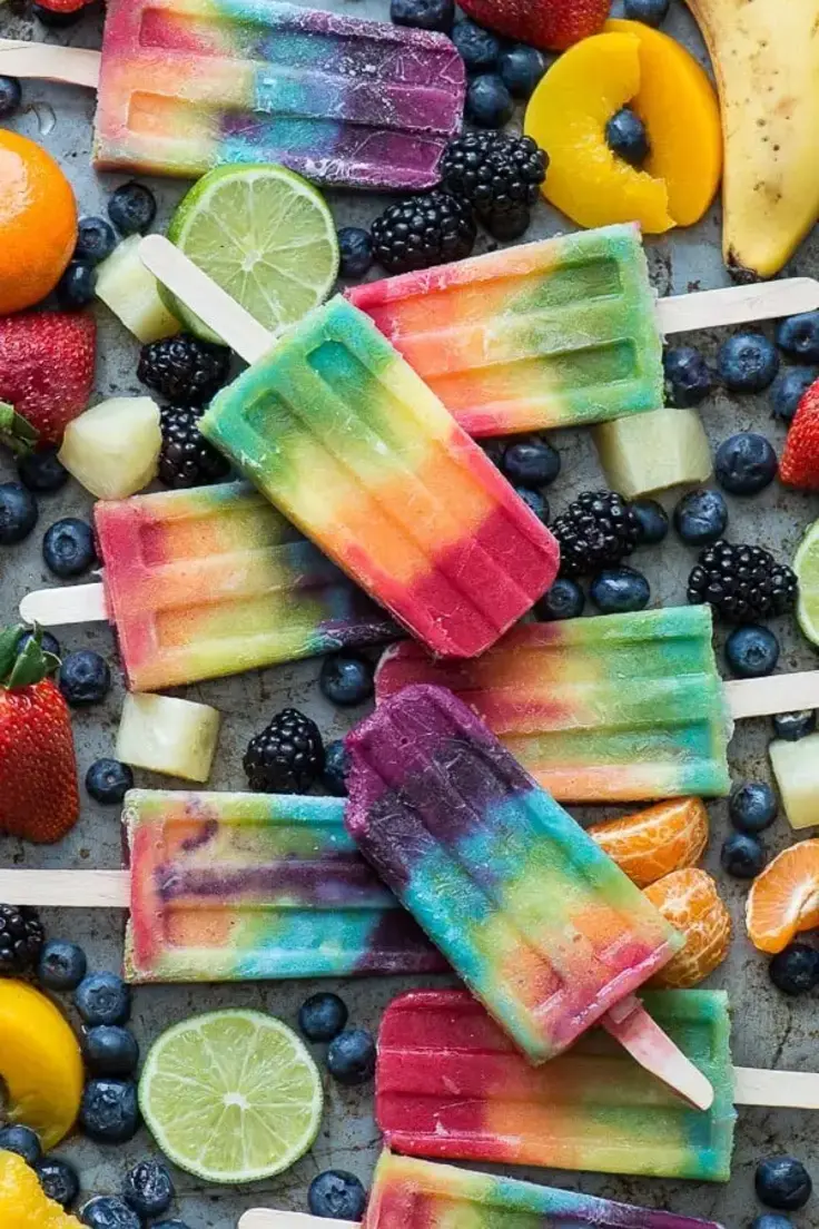 8. Rainbow Popsicles by The First Year Blog
