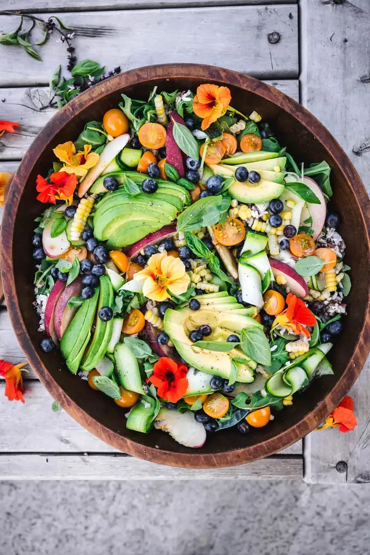 Vegan Summer Dinner Salad with Wild Rice Recipe by Crowded Kitchen
