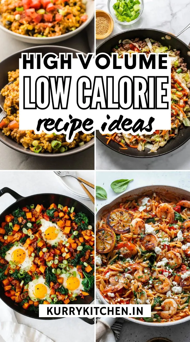 high volume low calorie meals pin