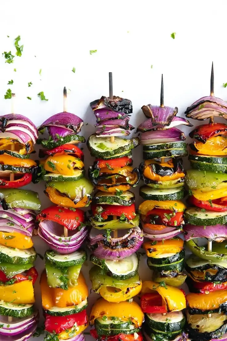 Easy Grilled Veggie Skewers Appetizer by The Forked Spoon